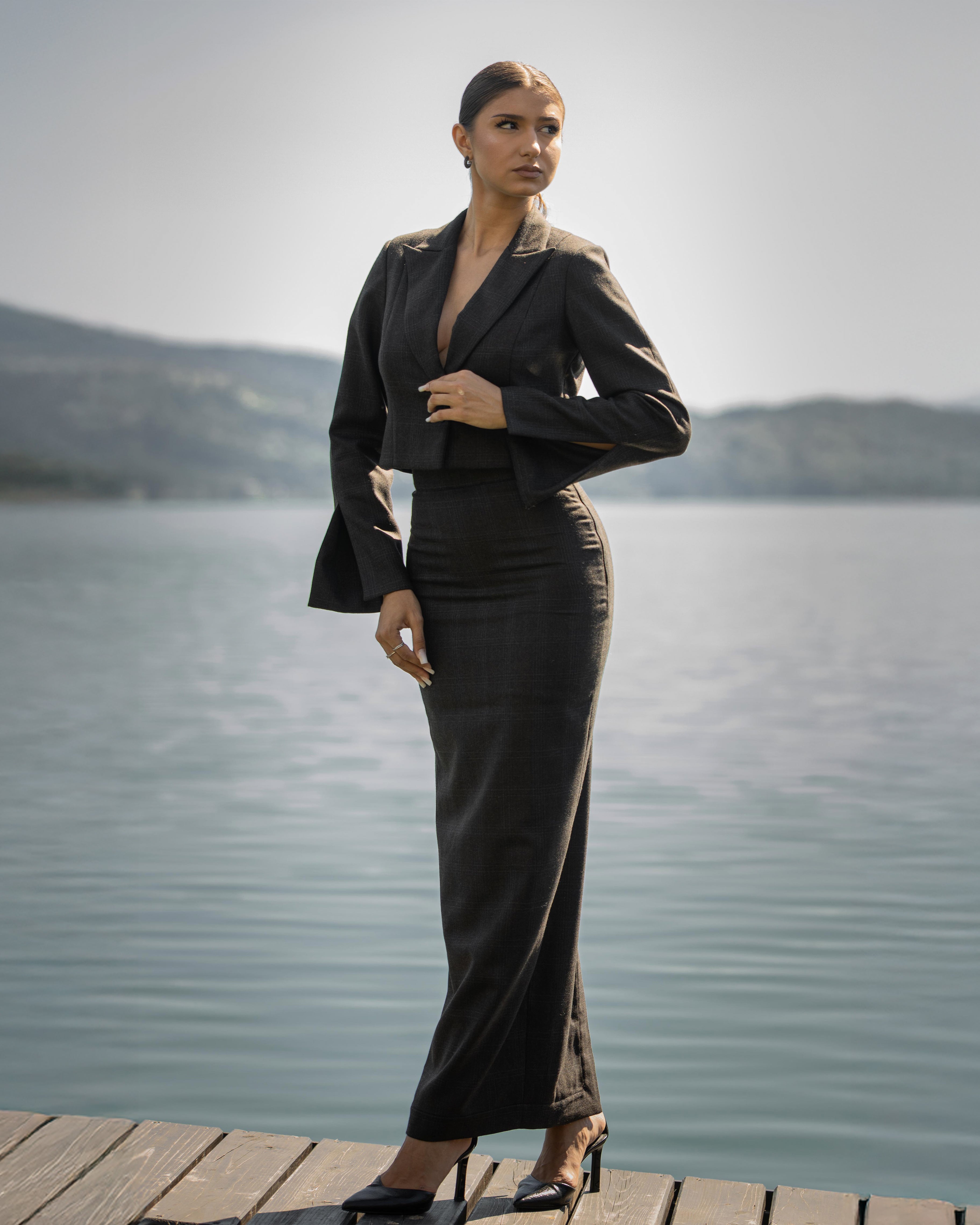 WOOL-BLEND MAXI SKIRT